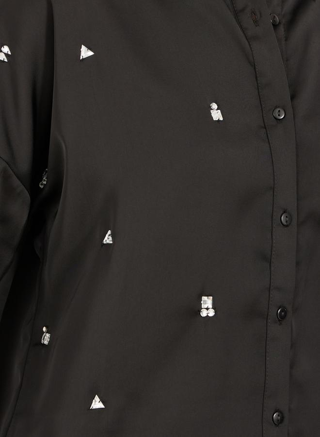 Styli Embellished 3/4 Sleeves Boxy Fit Shirt with Dropped Shoulders  - Image 3