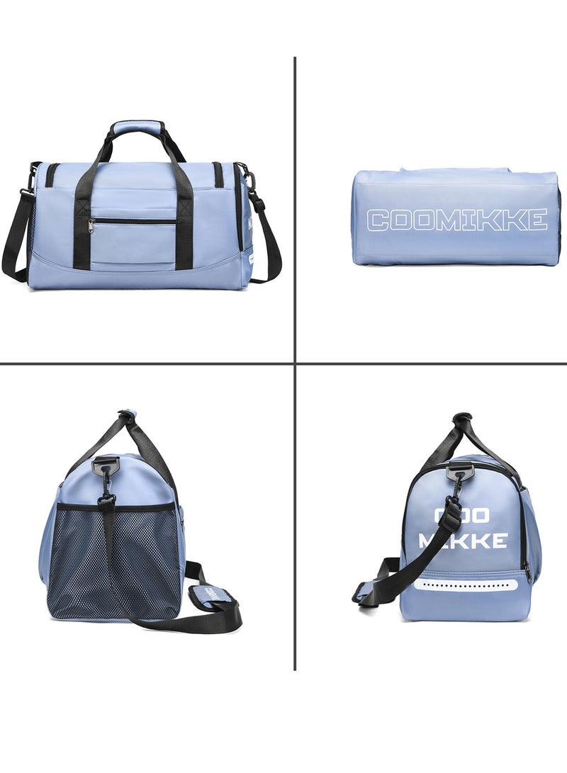 Qiccijoo Travel Duffel Bags for Women Men Sports Gym Bag with Shoes Compartment and Wet Pocket 50L Large Weekend Overnight Travel Luggage Bag Carry on Bag Yoga Tote Bags(Black) - Image 3