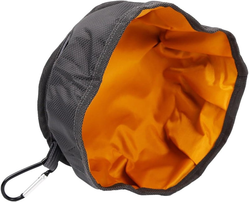 Foldable Dog Bowl Outdoor Feeding Basin Capacity Portable Pet Travel Dish with Hook for Camping Hiking Random Color Nylon Random Color - Image 1