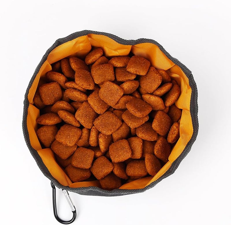 Foldable Dog Bowl Outdoor Feeding Basin Capacity Portable Pet Travel Dish with Hook for Camping Hiking Random Color Nylon Random Color - Image 4