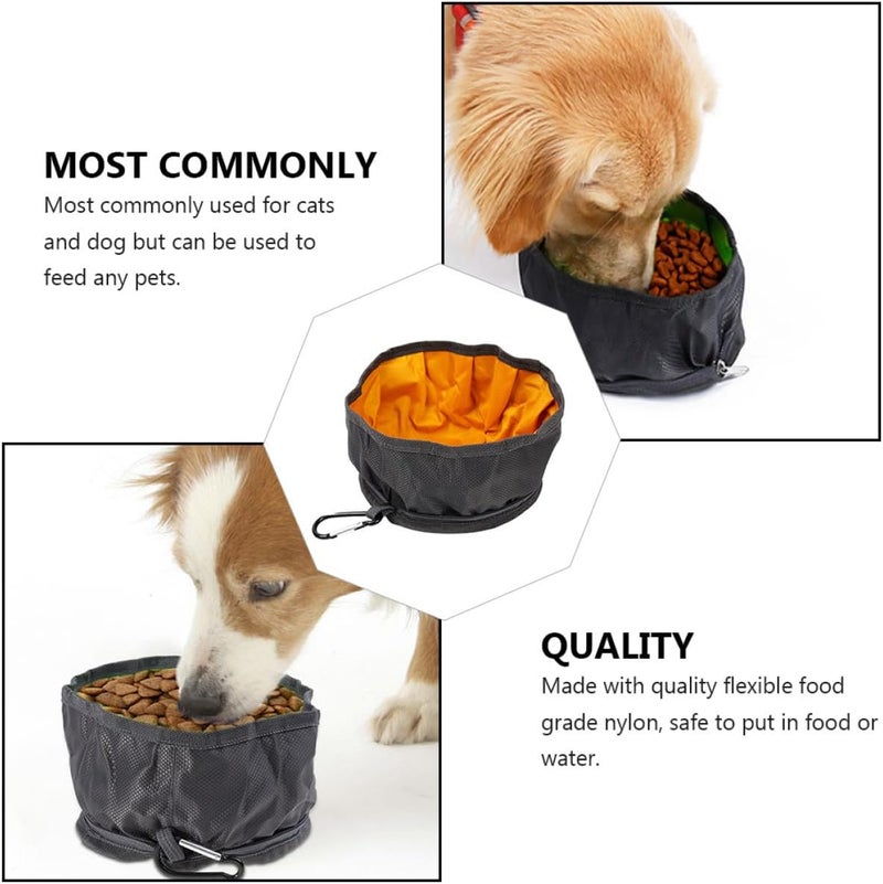 Foldable Dog Bowl Outdoor Feeding Basin Capacity Portable Pet Travel Dish with Hook for Camping Hiking Random Color Nylon Random Color - Image 5