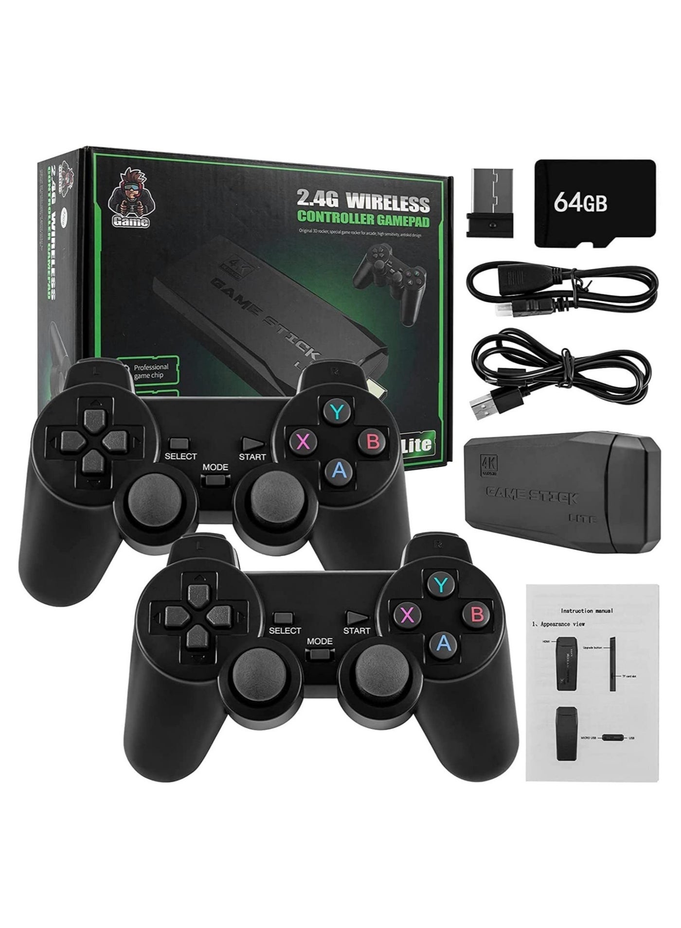Wireless HDMI High-Definition Game Console – 10000+ Built-in Games, Hidden USB Flash Drive Design, Plug & Play Video Game Stick, Supports 9 Emulators, 64GB
