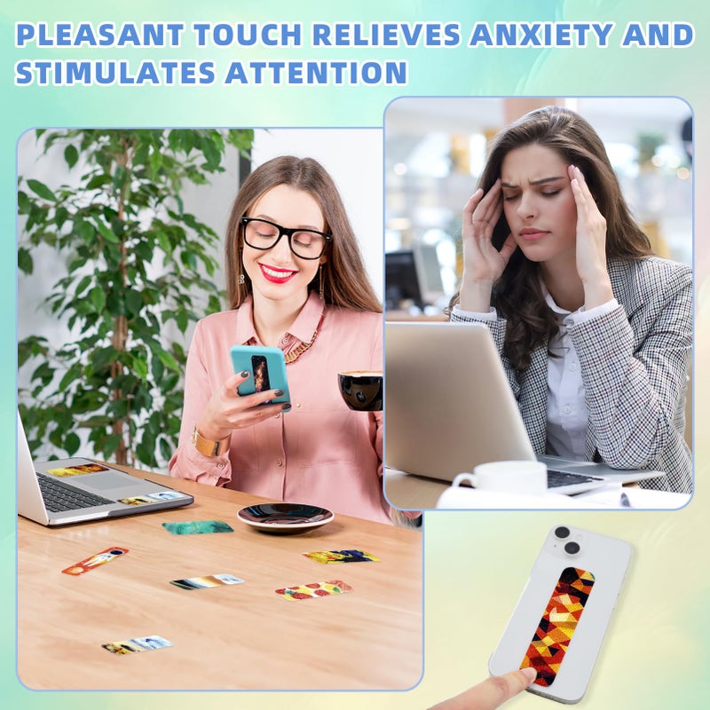 TOEMUR 90PCS Sensory Stickers â€“ 2 Textured Surface, Storage Box Included â€“ Sensory & Calming Strips for Office, Classroom Desk, Teachers, Adult Stickers for Anxiety Relief, Stress (Colourful) - Image 5