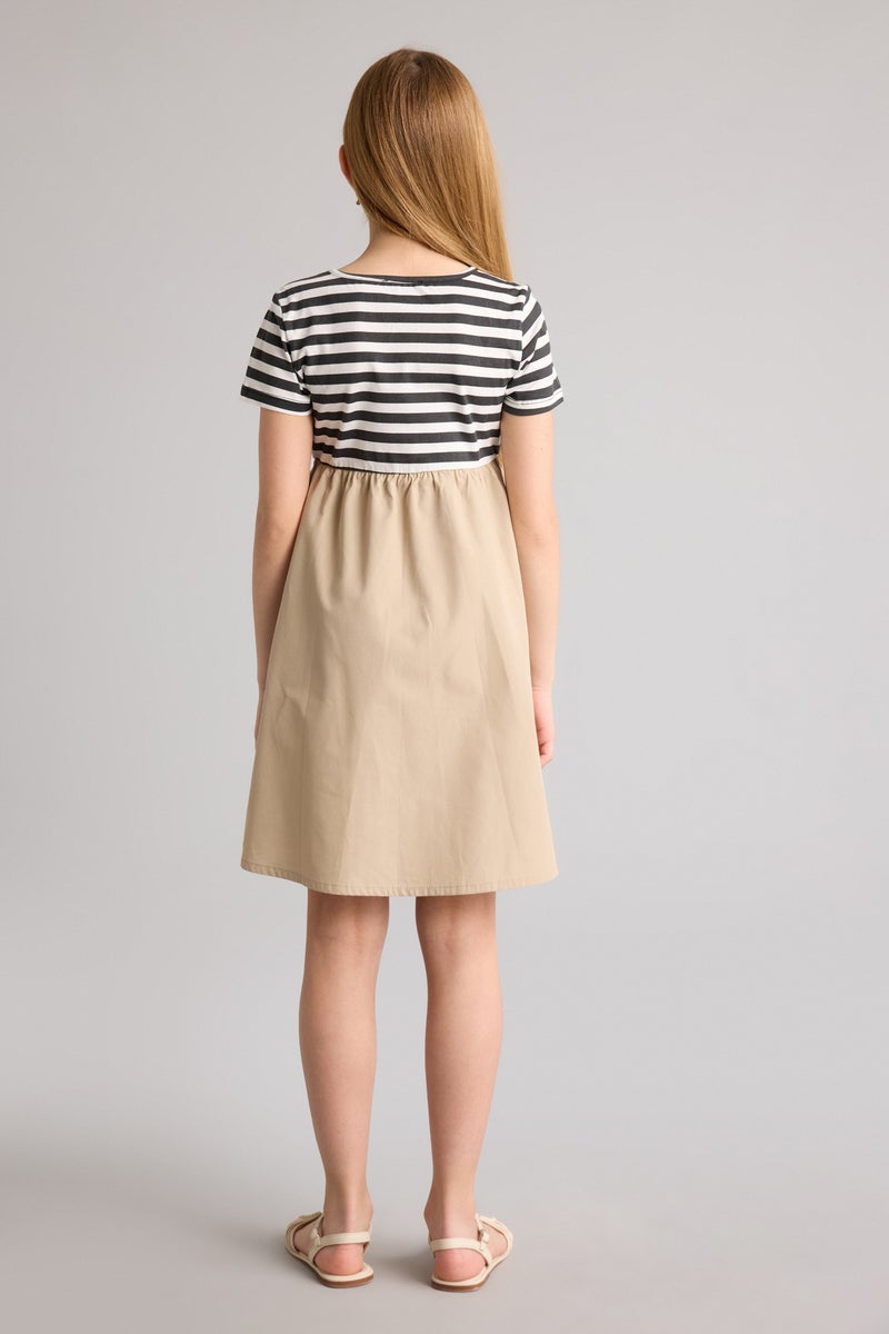 DeFacto Beige Girl Girl Patterned Dress Casual - Image 5