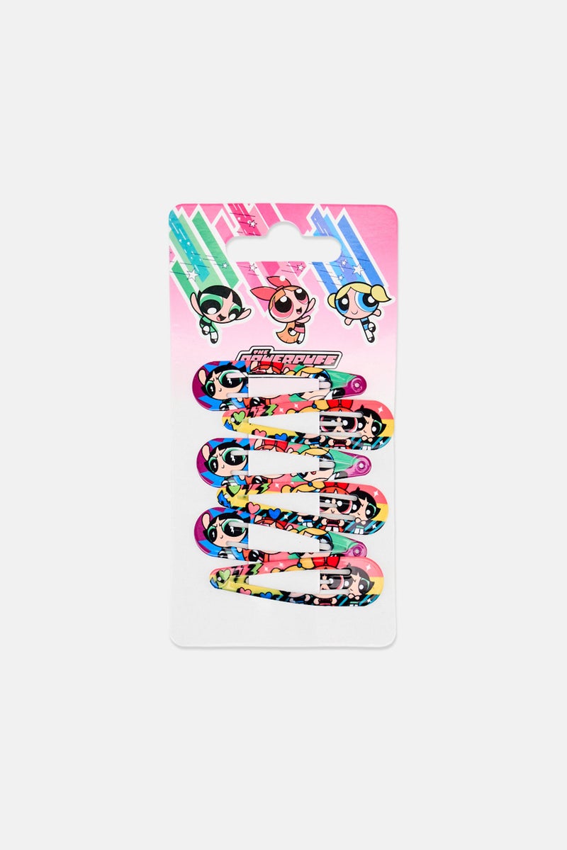 The Powerpuff Girls مشابك شعر للبنات 6 قطع، متعددة الألوان - Image 1