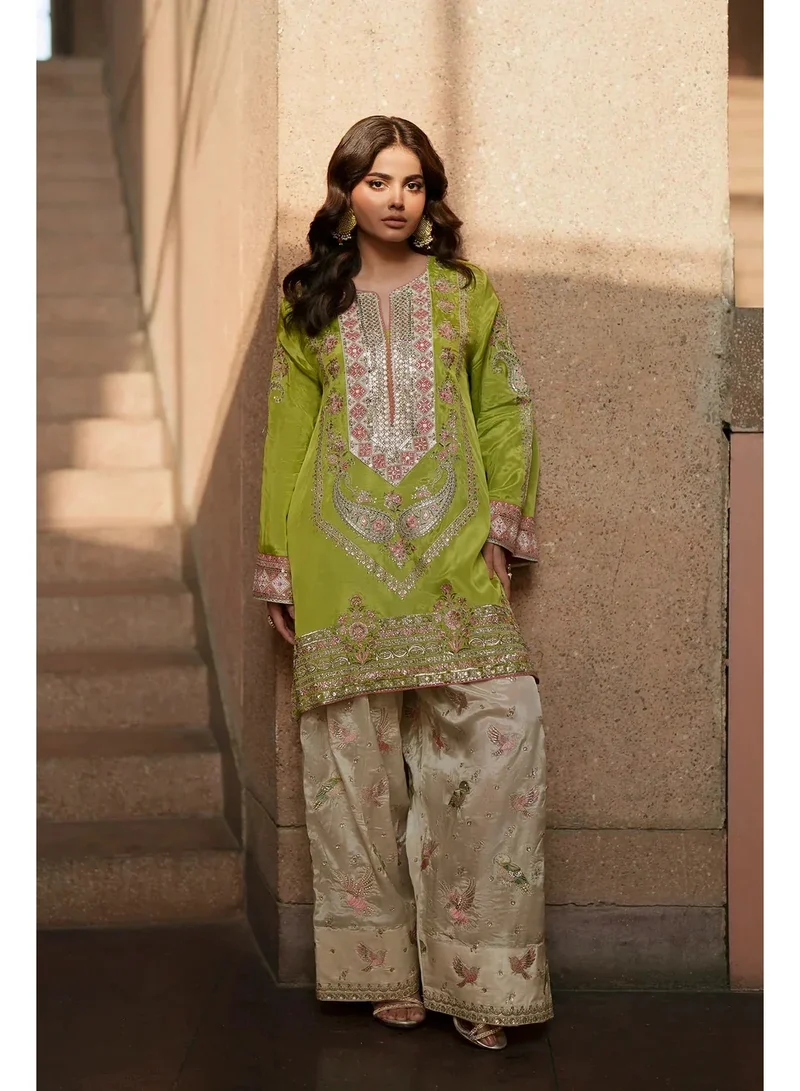 BAZM Bazm Luxury Couture Embroidered 2-Piece Suit for Women