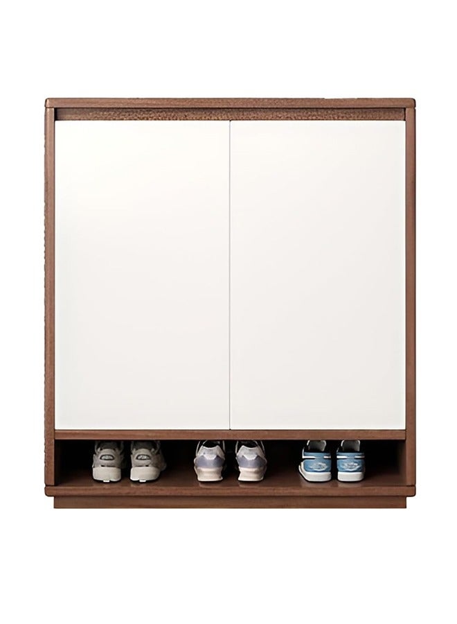 Beauenty Shoe Cabinet Solid Wood Shoe Cabinet Freestanding Shoe Cupboard Modern Narrow Organizer For Hallway Bedroom And Entryway (White) - Image 1