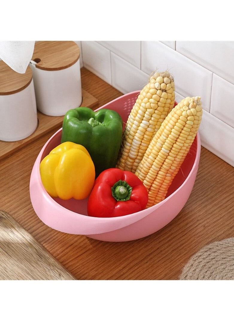 LA FIESTA Pink Large Rice Washing Bowl Colander Strainer Bowl  - Image 5