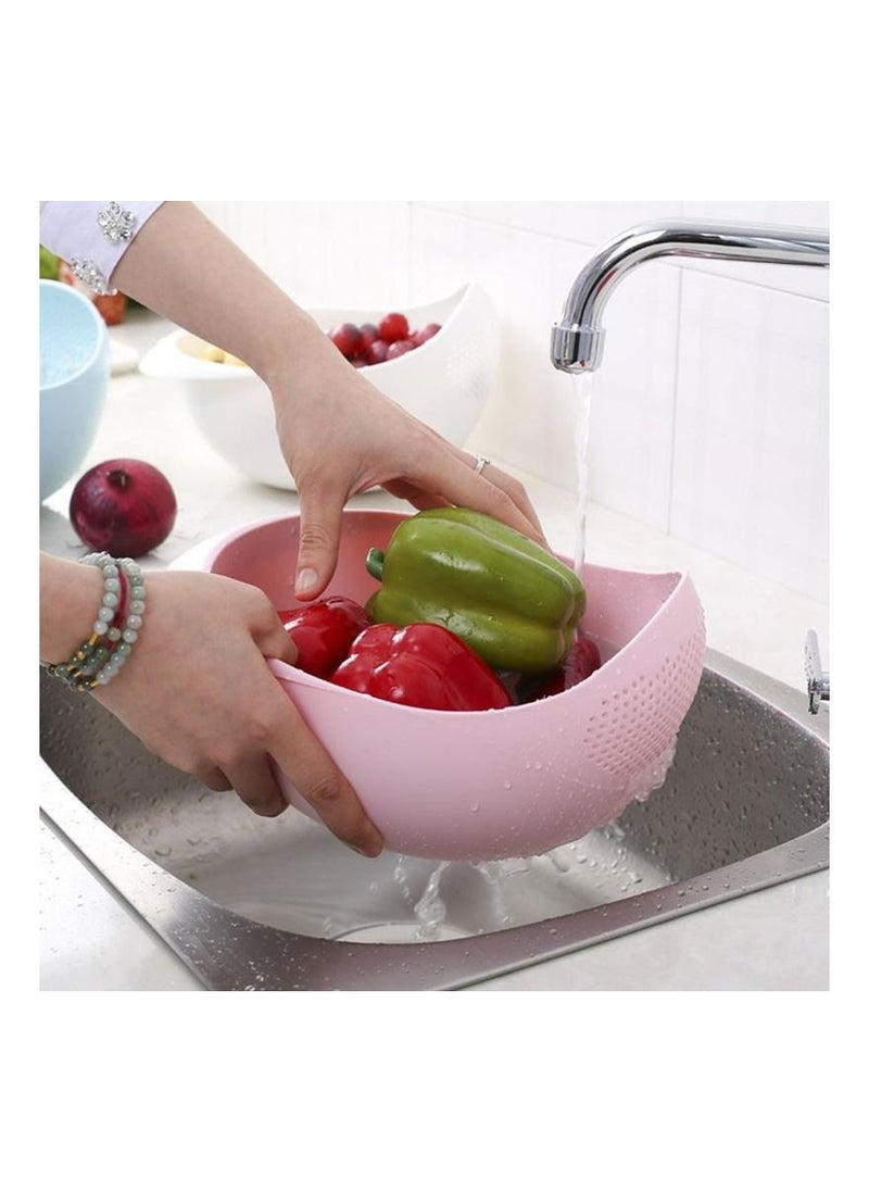 LA FIESTA Pink Large Rice Washing Bowl Colander Strainer Bowl  - Image 4