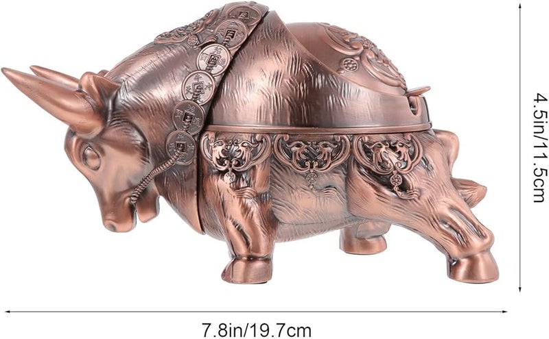 Zinc Alloy Windproof Desktop Ashtray With Lid Smokeless Cigarette Butt Container For Indoor Outdoor - Image 3