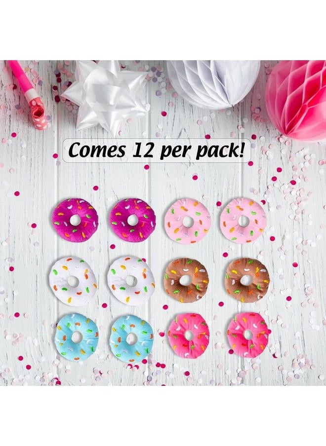 Bottles N Bags 12 Plush Donuts With Sprinkles Value Pack ; Fun Birthday Party Favors ; 5" Donut Pillow Toys In Assorted Colors Donut Party Supplies Decorations (12 Pack)  - Image 3