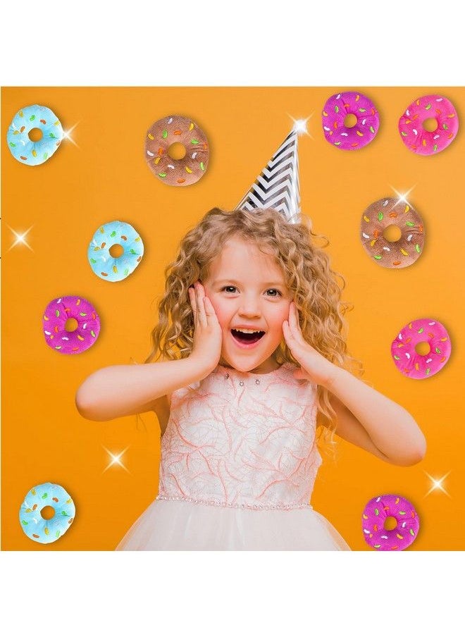 Bottles N Bags 12 Plush Donuts With Sprinkles Value Pack ; Fun Birthday Party Favors ; 5" Donut Pillow Toys In Assorted Colors Donut Party Supplies Decorations (12 Pack)  - Image 4