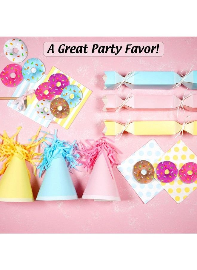 Bottles N Bags 12 Plush Donuts With Sprinkles Value Pack ; Fun Birthday Party Favors ; 5" Donut Pillow Toys In Assorted Colors Donut Party Supplies Decorations (12 Pack)  - Image 5