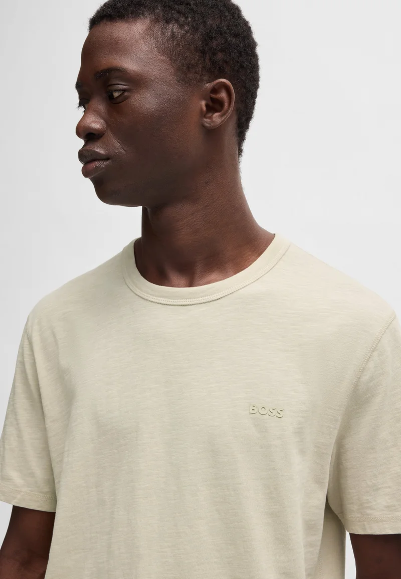 BOSS Regular-fit T-shirt in slub cotton with logo detail