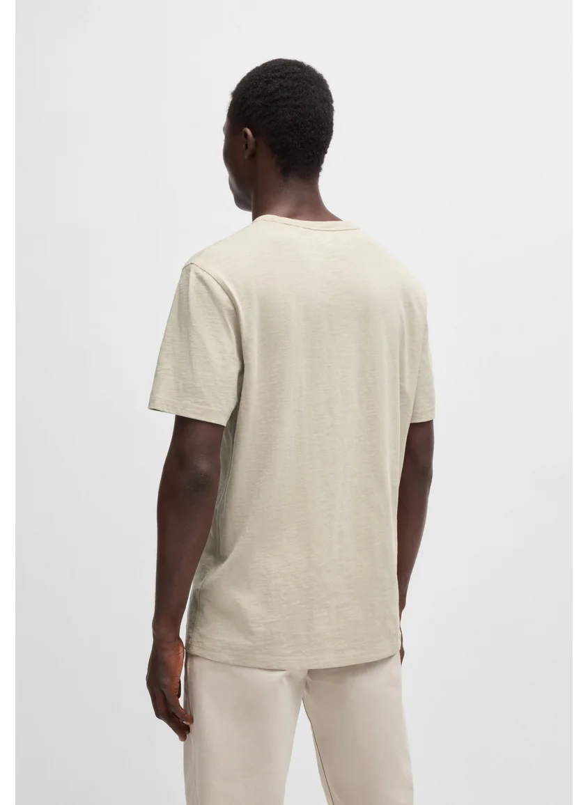 بوس Regular-fit T-shirt in slub cotton with logo detail