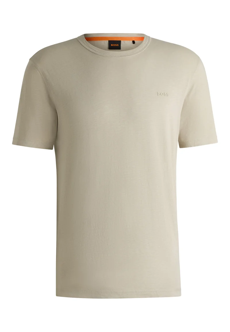 BOSS Regular-fit T-shirt in slub cotton with logo detail