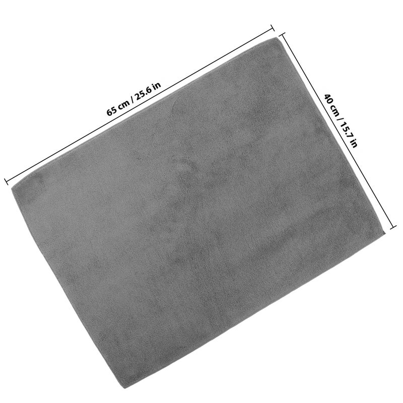 Super Absorbent Car Drying Towel 30x40cm Gray Lint Free Coral Fleece Cloth - Image 3