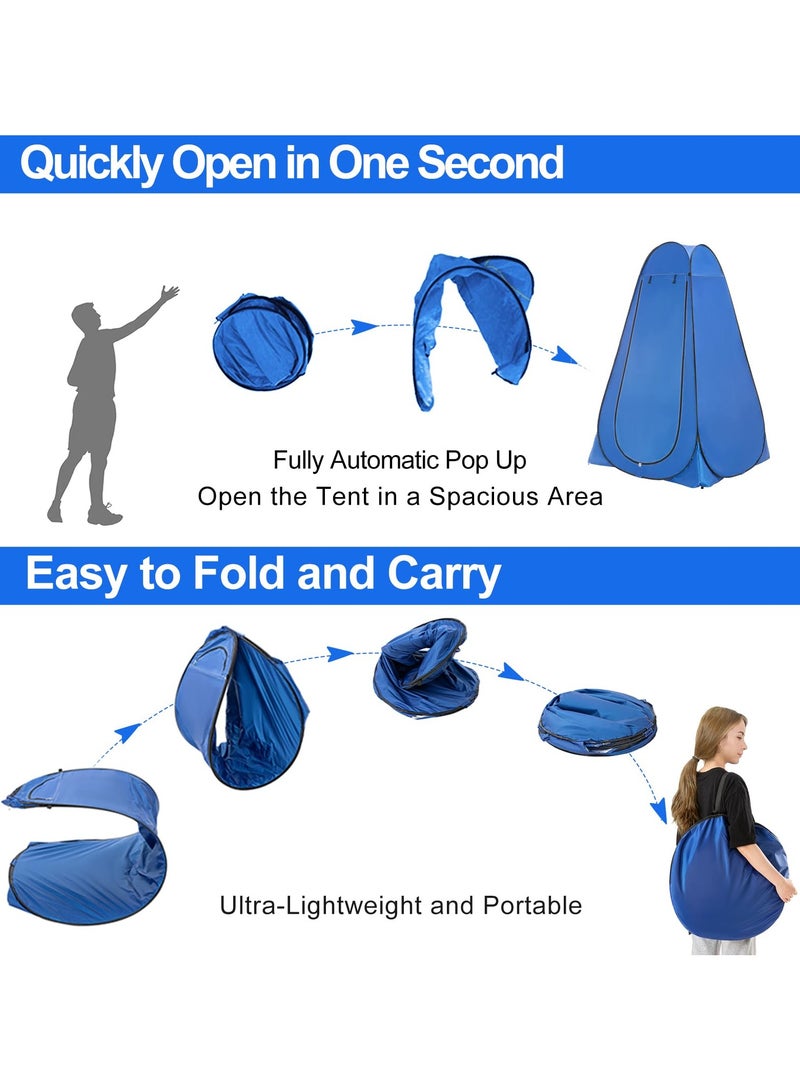 HEYAN Pop Up Portable Shower Tent with Floor for Camping Instant Outdoor Privacy Shelter Tent for Camping and Beach Easy Setup Foldable with Carry Bag Lightweight and Sturdy 190x120x120CM - Image 3