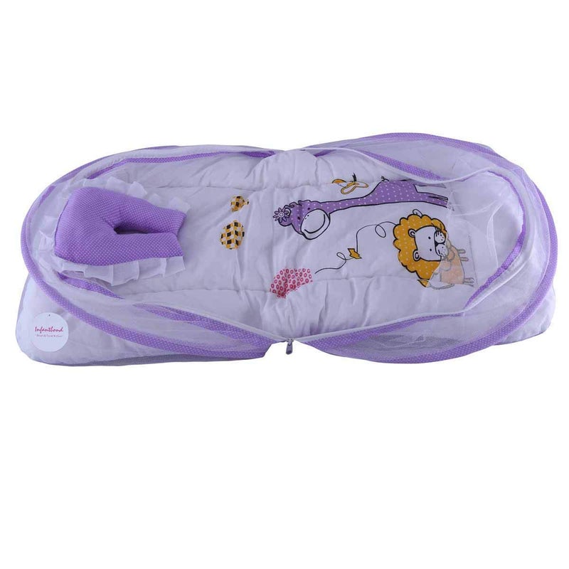 Infantbond Baby Folding Digital Print Mattress with Mosquito Net06 MonthsSize L32Inchs B19Inchs Purple - Image 3