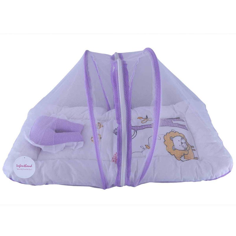 Infantbond Baby Folding Digital Print Mattress with Mosquito Net06 MonthsSize L32Inchs B19Inchs Purple - Image 2