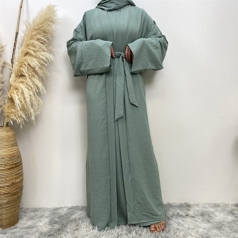 monica fashion Women's Casual Solid Color Sleeveless Dress With Pockets and Cardigan Set - Image 4
