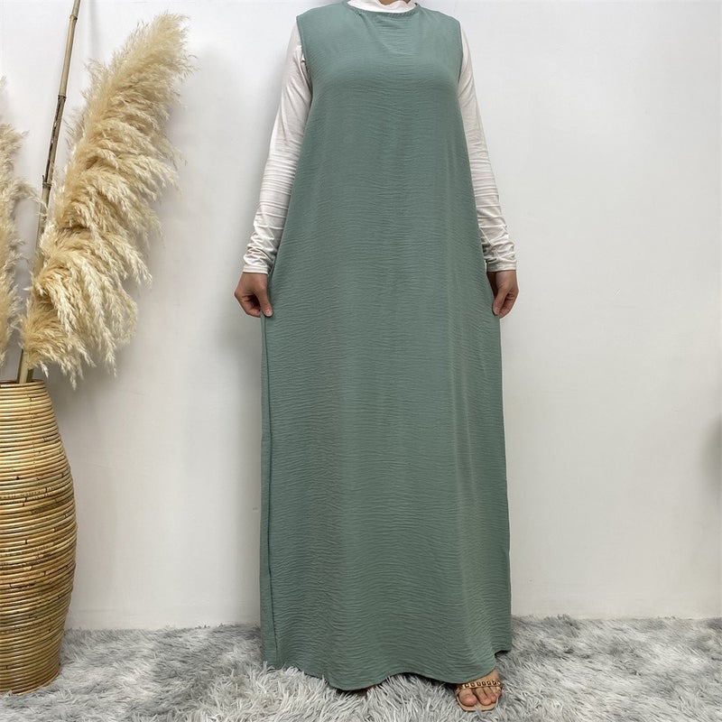 monica fashion Women's Casual Solid Color Sleeveless Dress With Pockets and Cardigan Set - Image 3