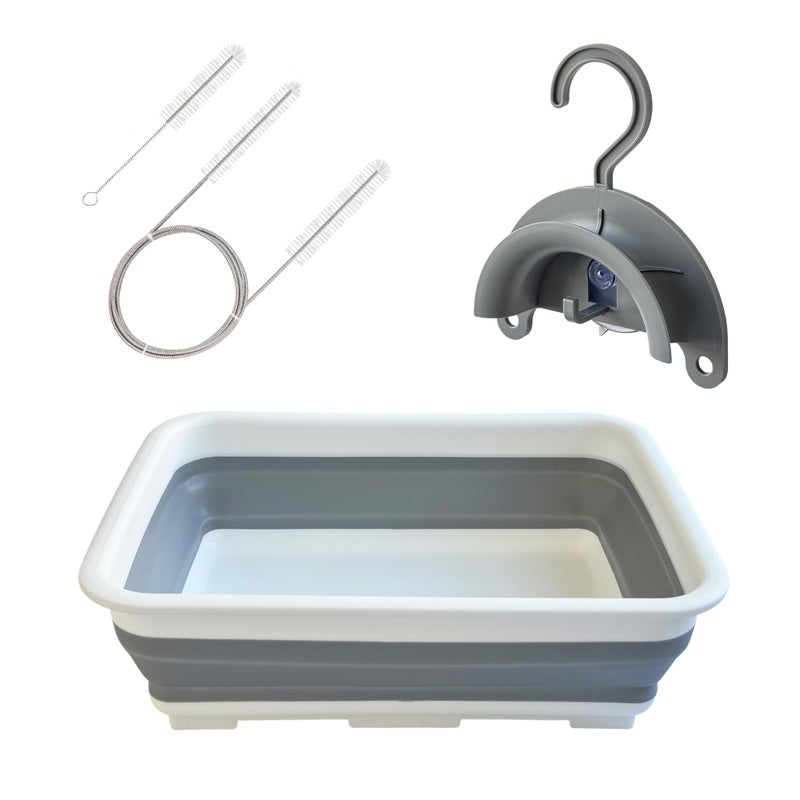 Lemintae CPAP Cleaning Kits with Tube and Mask Brush, Collapsible Wash Basin & Hose Hanger - CPAP Hose Cleaner Supplies to Make Cpap Accessories Cleaning, Drying, Storing Easier - Image 1