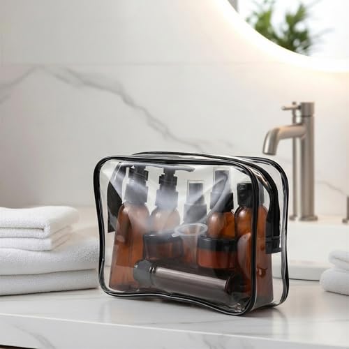 Cosywell Travel Size Bottles for Toiletries 13 2oz Pack TSA Approved Toiletry Bottles Leak Proof Travel Kit for Women Men TSA Clear Toiletry Bag Shampoo Lotion Skincare Cosmetic Container（Brown） - Image 5