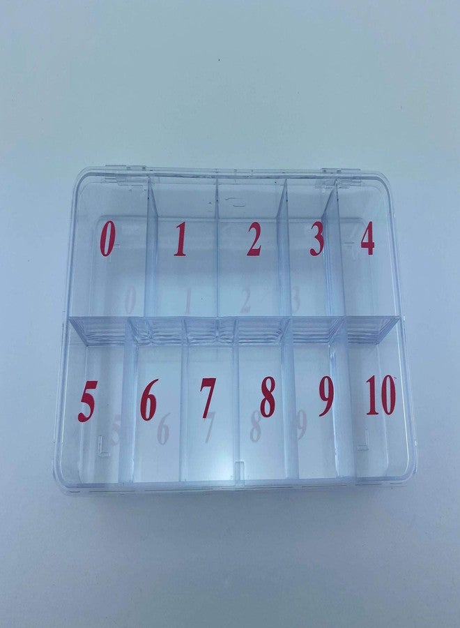 علبة تخزين أطراف الأظافر الفارغة 1PC مع 11 خلية حجم 0-10 (أكريليك صلب شفاف) - Image 2