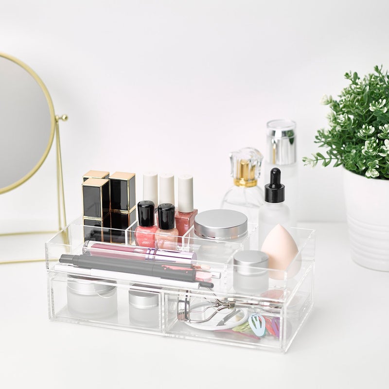 Baitique Make-up Organiser, Clear Acrylic, 25×12×3.5 cm - Image 2