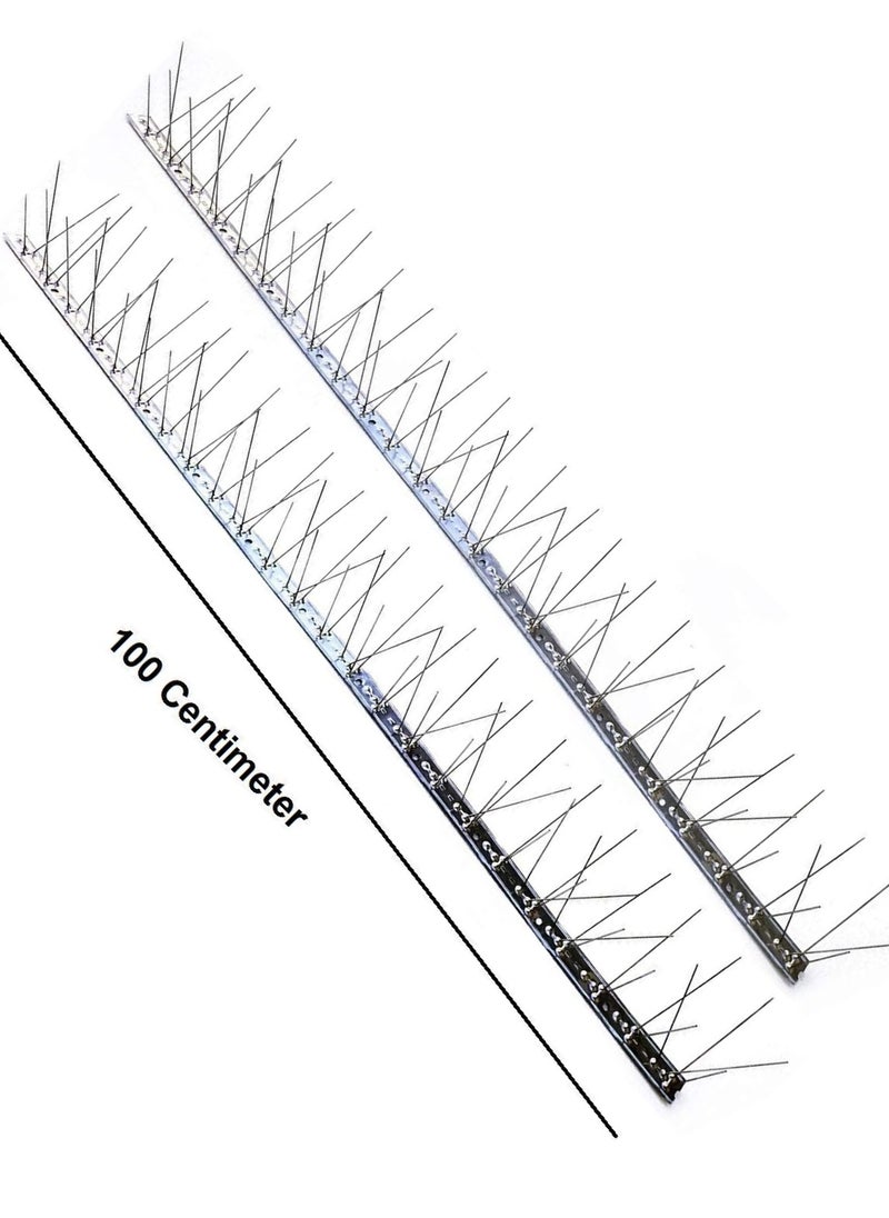 Generic - Unassembled Stainless Steel Bird Spikes Effective Deterrent for Animals Pigeons and Small Birds Contains No Plastic Flexible Base Great Defenders For Flat or Curved Surface - 100 centimeter (50 Pcs) - Image 1