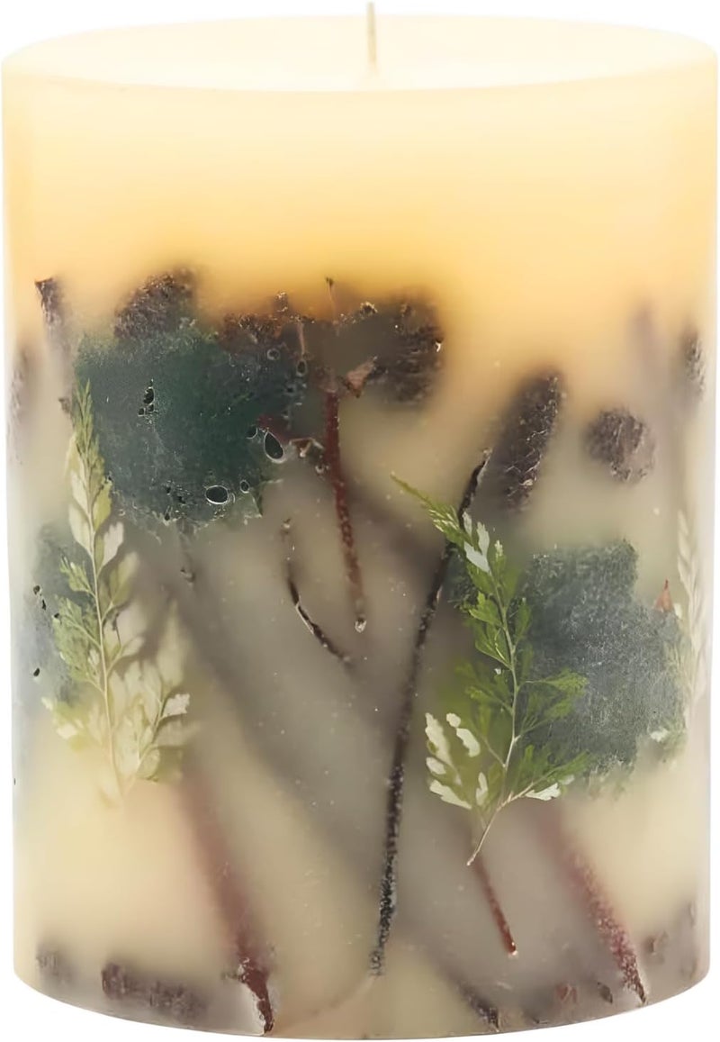 Rosy Rings Rosy Rings Forest Round Botanical Candle 200 Hour Burn Time - Notes of Clary Sage, Creamy Sandal, White Musk Aromatherapy Candles, Woodsy Scent Aroma Luxury Candles, Long Lasting Candles Decor 6.5" H 