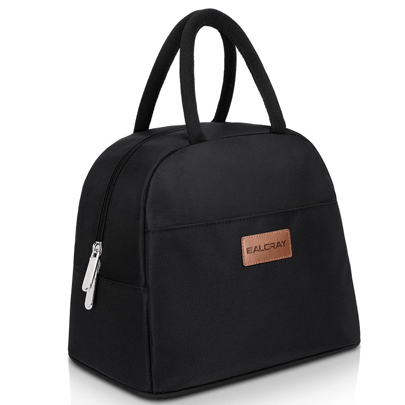 BALORAY Lunch Bag for Women Men Insulated Lunch Box for Adult Reusable Lunch Tote Bag for Work, Picnic or Travel (Solid Black) - Image 1