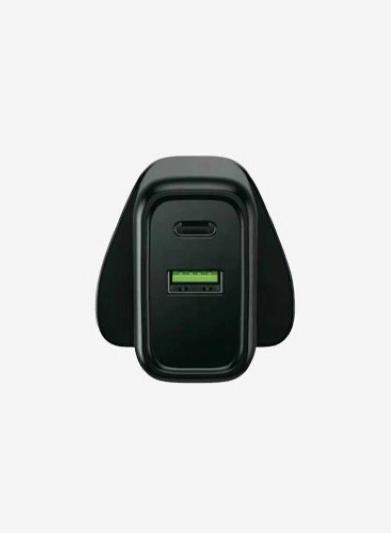 PROMASS Original Wall Charger With Two Ports 1 USB And 1 PD Port Supports Fast Charging From Promass 38W Black Color - Image 2