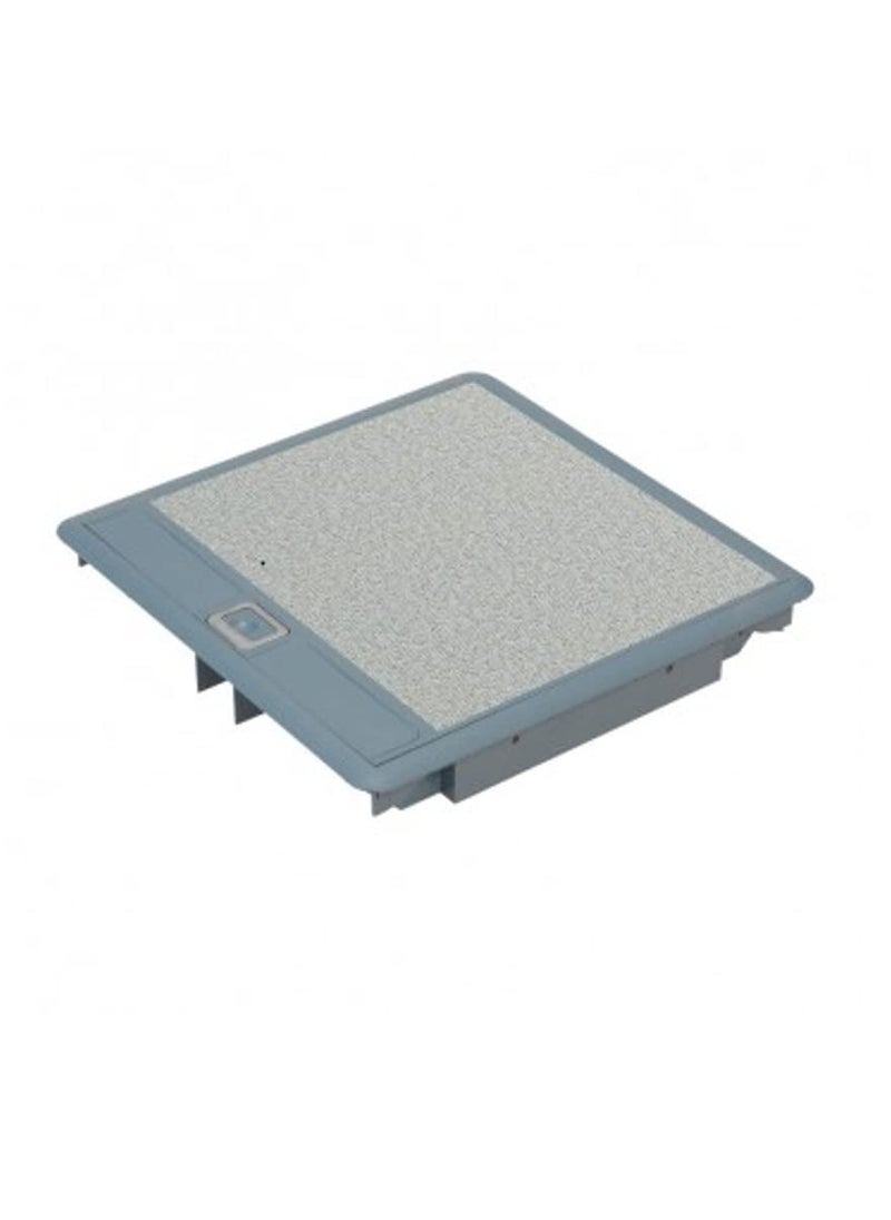 RACO - Legrand Floor Box, 3 Compartments, Grey Cover, RAL 7031, with Rigid Cable Exits - Image 1
