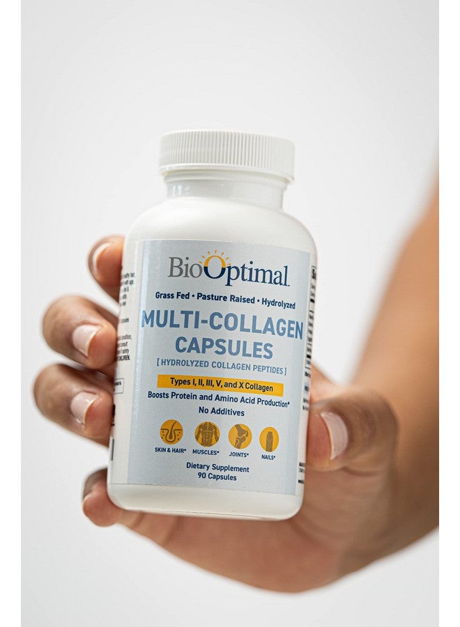 BioOptimal Multi-Collagen Supplement Capsules, Types I, II, III, V, & X Collagen, 90 Capsules - Image 4