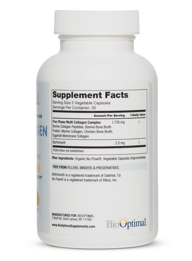 BioOptimal Multi-Collagen Supplement Capsules, Types I, II, III, V, & X Collagen, 90 Capsules - Image 5