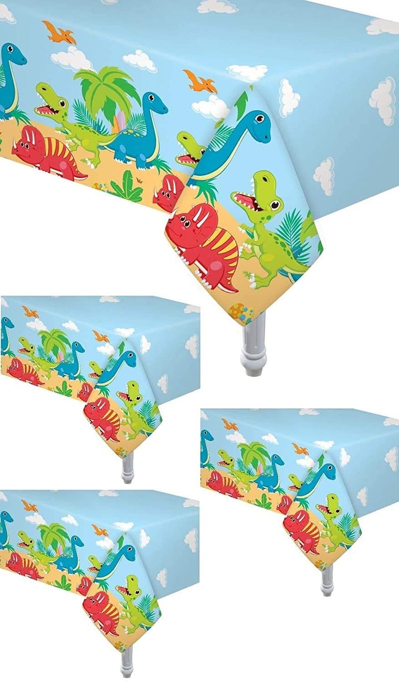 Oojami 4 Pack Dinosaur Birthday Party Tablecloth Tablecover Size 54 x 108 Kids Dinosaur Theme