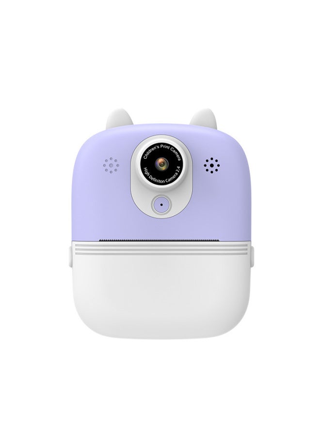 Generic Children's Digital Camera Cute Cartoon Mini Photo Printing Digital HD Printing Camera-Color:Purple  - Image 1