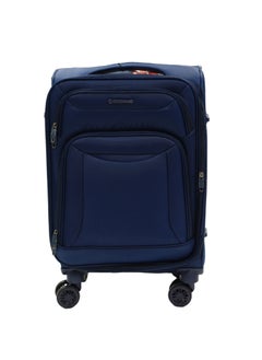 GIORDANO GIORDANO Casablanca Series Carry-on Small Cabin Suitcase Navy Blue, Soft Nylon Lightweight Durable Expandable 4 Wheels Luggage Trolley Bag 20" With Secure 3 Digit Number Lock.  - Image 1