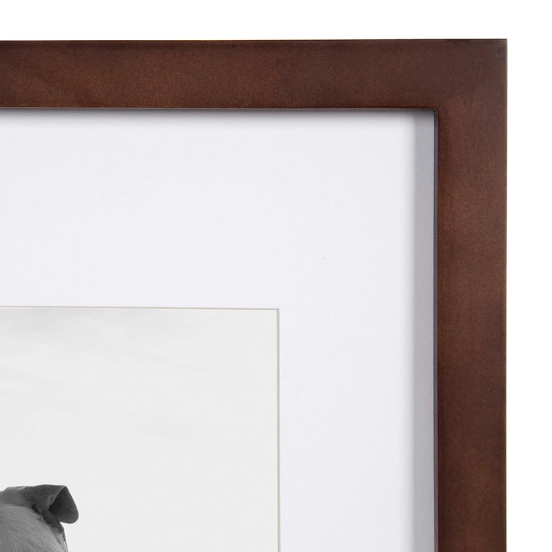 DesignOvation Gallery Wood Photo Frame Set for Customizable Wall Display, Walnut Brown 14x18 matted to 11x14, Pack of 2 - Image 4