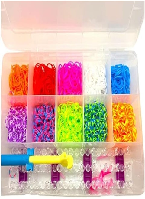 Colorful Rubber Bracelet Making Accessories Box, Colorful and Attractive Design, Includes a Variety of Tools and Components for Making Different Bracelets and Accessories
