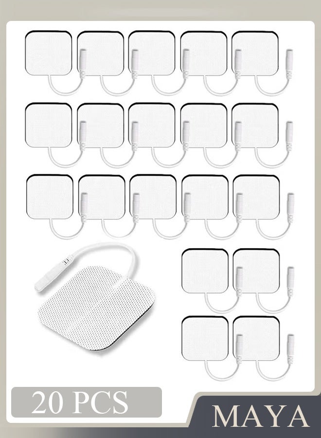 20 قطعة من وسادات الأقطاب الكهربائية، وسادات بديلة مُحسّنة قابلة لإعادة الاستخدام من جل تحفيز الأعصاب عبر الجلد، وسادات ذاتية اللصق مُحسّنة لمحفز العضلات الكهربائي - Image 1