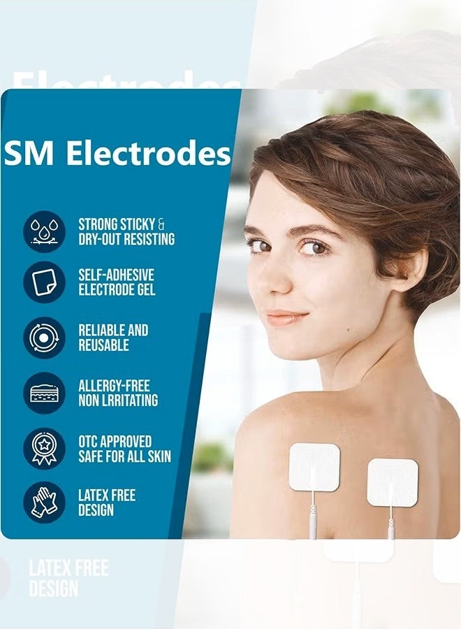 20 قطعة من وسادات الأقطاب الكهربائية، وسادات بديلة مُحسّنة قابلة لإعادة الاستخدام من جل تحفيز الأعصاب عبر الجلد، وسادات ذاتية اللصق مُحسّنة لمحفز العضلات الكهربائي - Image 3