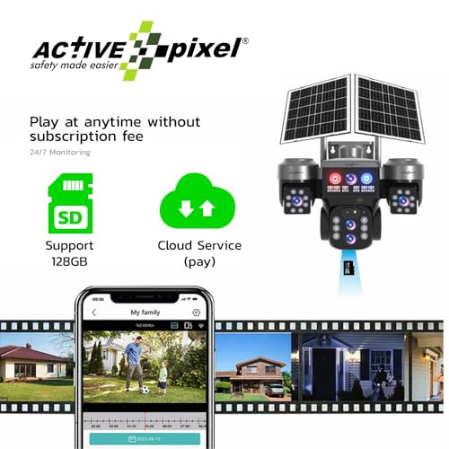 Active Pixel 4G Solar Powered 4MP CCTV 10X Zoom, Triple Camera | PTZ 360° Wireless Outdoor Security Camera | Motion Detection, SIM Card Slot, 2-Way Audio, IP66 Waterproof - G16 (3Cam 10x Zoom) - Image 4