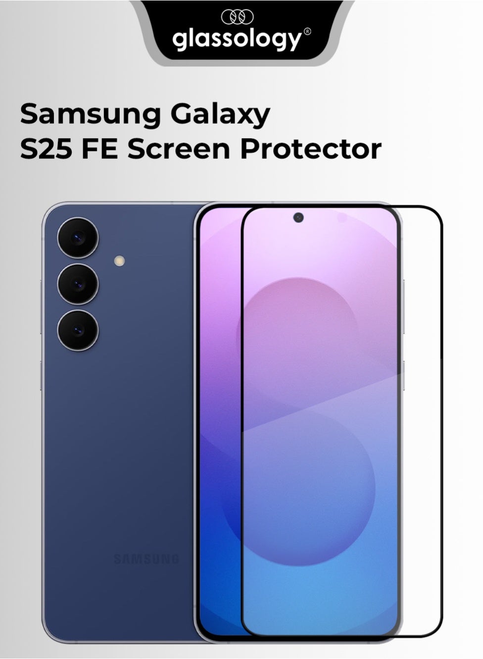 Samsung Galaxy S25 FE Tempered Glass Screen Protector 9H Hardness HD Clarity Edge to Edge Coverage Anti Fingerprint Case-Friendly