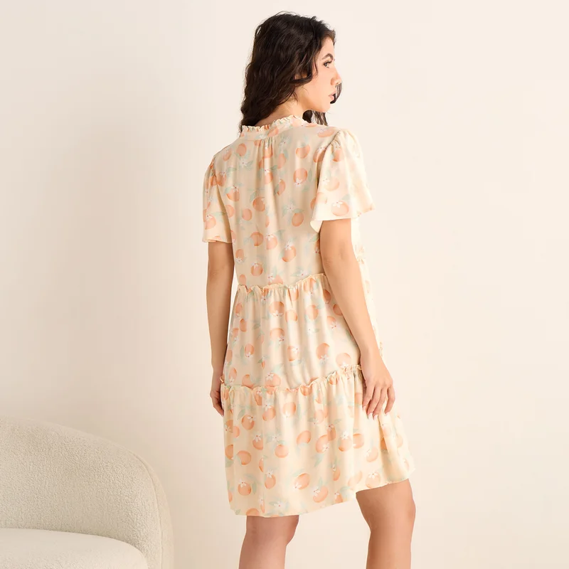 Splash FAV Set of 2 - Tiered Night Dress with Flutter Sleeves