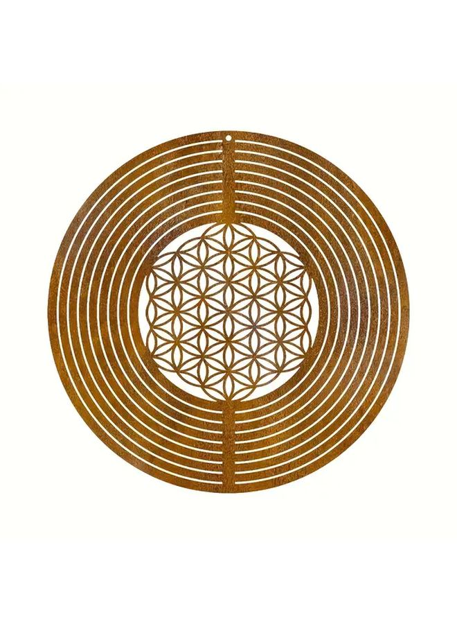 Style A Rustic Iron Garden Wind Spinner 9.45 Inch Spiral Hanging Ornament Weather Resistant Indoor Outdoor Decor - Image 1