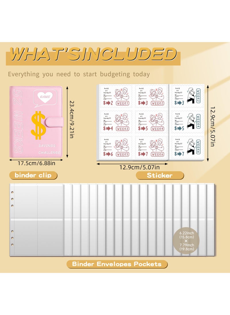 52 Weeks Savings Challenge Binder Plan Notebook Budget Binder With Stickers - Image 2