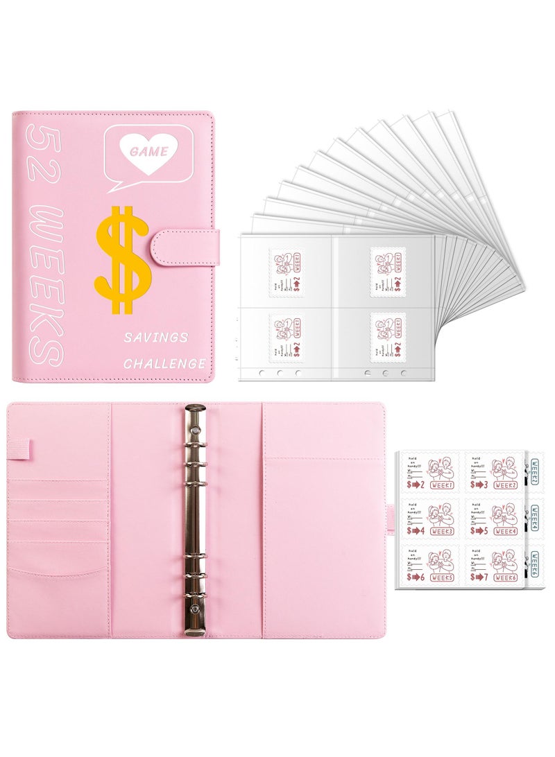 52 Weeks Savings Challenge Binder Plan Notebook Budget Binder With Stickers - Image 1